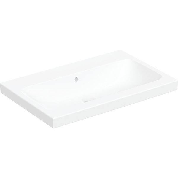 Geberit iCon Light countertop washbasin, 75 cm x 48 cm, without tap hole, with overflow,501848