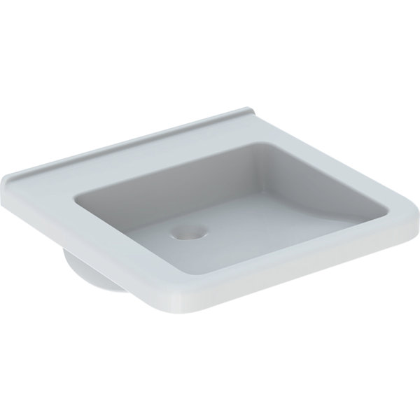 Geberit Renova Nr. 1 Comfort washbasin, accessible by wheelchair, 550x525 mm, without tap hole, without overflow, white, 128556