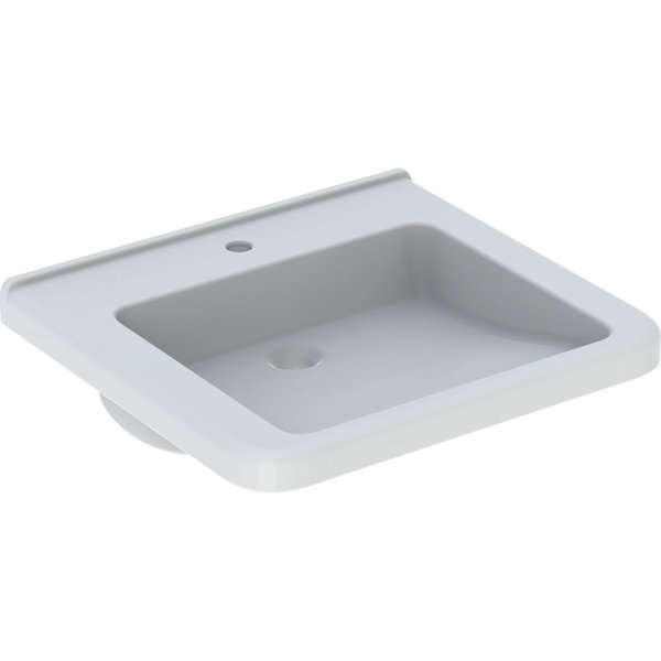 Geberit Renova Nr. 1 Comfort, washbasin, accessible by wheelchair,600x550 mm, with tap hole, without...