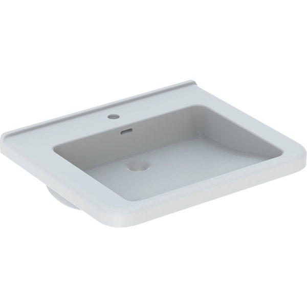 Geberit Renova Nr. 1 Comfort, washbasin, accessible by wheelchair, 650x550 mm, with tap hole, with o...