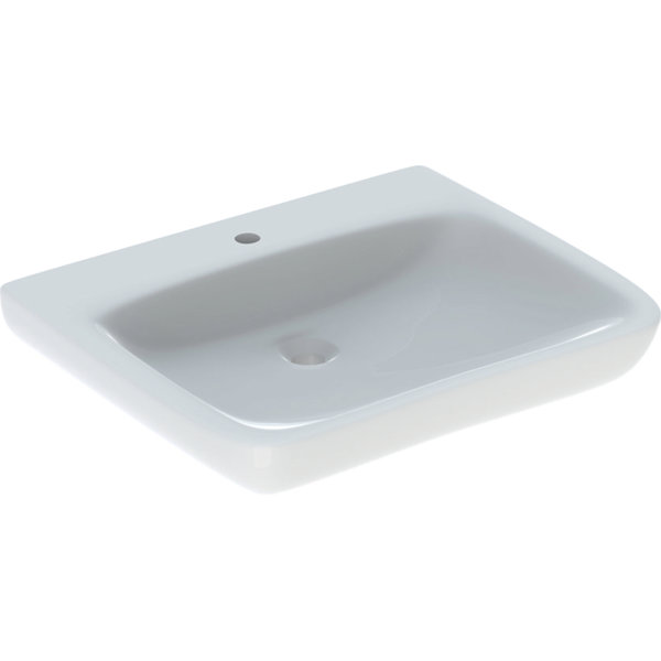 Geberit Renova Nr. 1 Comfort, washbasin, accessible by wheelchair,650x550mm, with tap hole, without ...