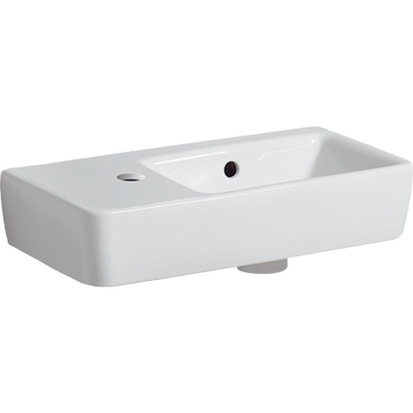 Geberit Renova Nr.1 Comprimo New wash hand basin, 50x25cm, 276350, shelf space left, tap hole left