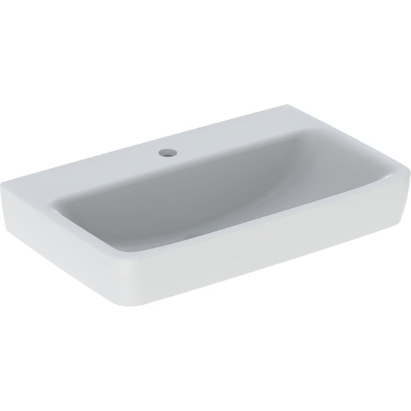 Geberit Renova Compact washbasin, 650x370mm, with tap hole, without overflow