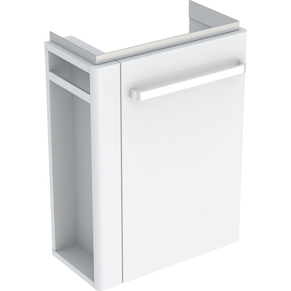 Geberit wash hand basin vanity unit Renova Nr. 1 Comprimo New, towel rail left, 448x604x222mm white ...