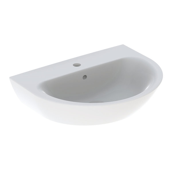 Geberit Renova washbasin, 1 tap hole, with overflow, width: 65cm