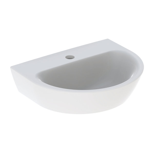 Geberit Renova hand wash basin, 1 tap hole, without overflow, width: 45cm