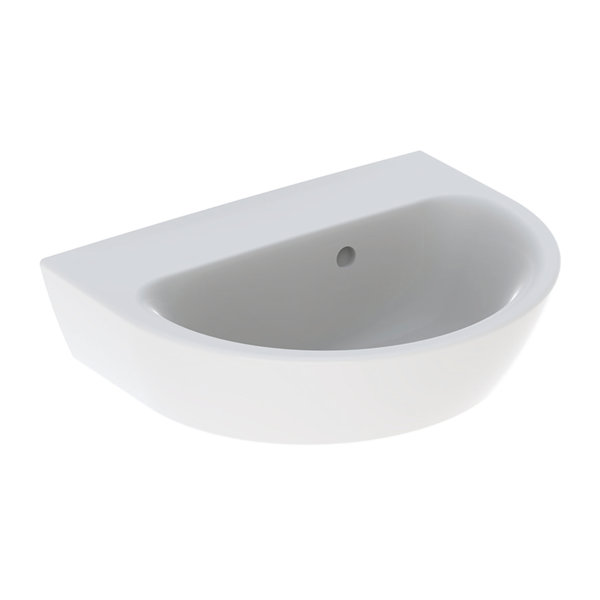 Geberit Renova hand wash basin, without tap hole, asymmetric overflow, width: 45cm