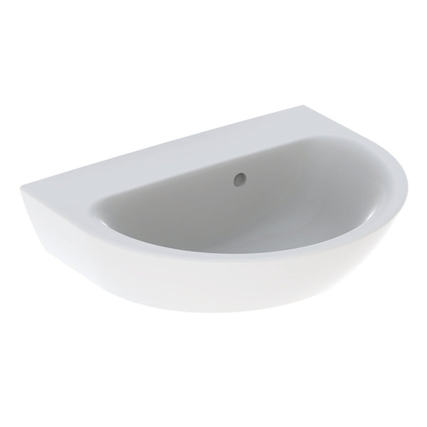 Geberit Renova hand wash basin, without tap hole, asymmetric overflow, width: 50cm