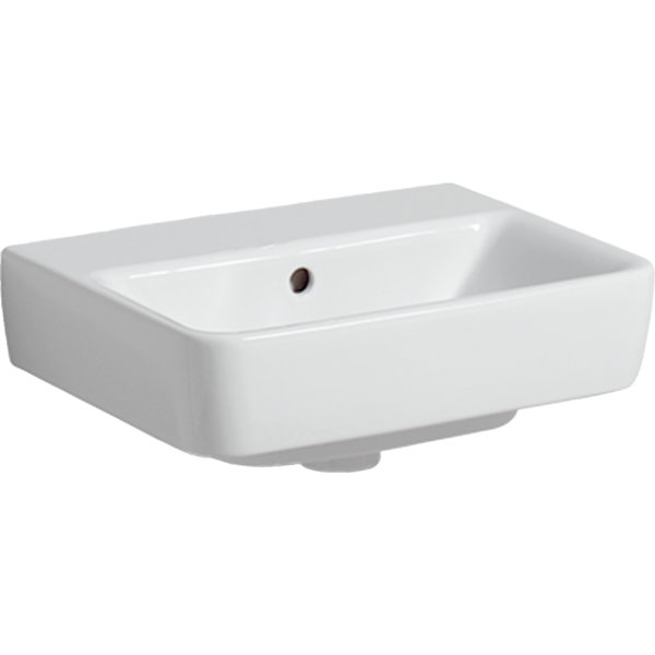 Geberit Renova Plan, handwash basin, 45x34 cm, without tap hole, with overflow, 501626