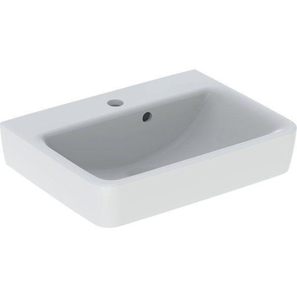 Geberit Renova Plan, handwash basin, 50x38 cm, 1 tap hole, with overflow, 501628
