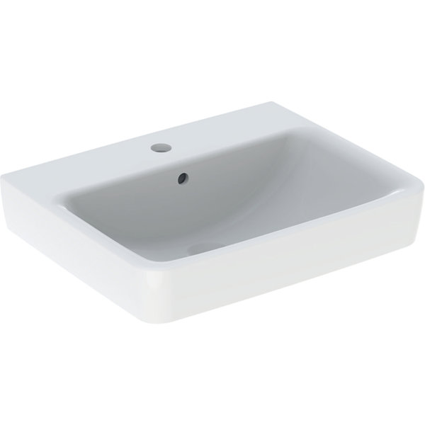 Geberit Renova Plan, washbasin, 55x44 cm, 1 tap hole, with overflow, 501632