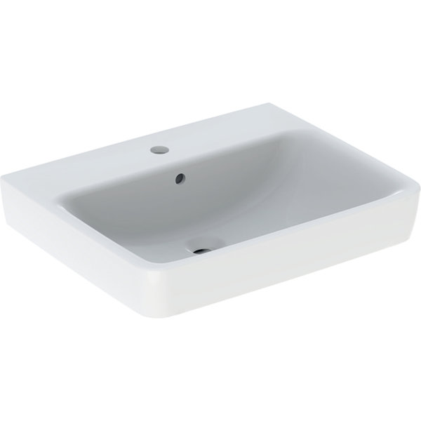 Geberit Renova Plan, washbasin, 60x48 cm, 1 tap hole, with overflow, 501636