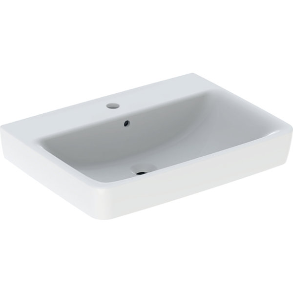 Geberit Renova Plan, washbasin, 65x48 cm, 1 tap hole, with overflow, 501640