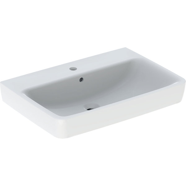 Geberit Renova Plan, washbasin, 70x48 cm, 1 tap hole, with overflow, 501644