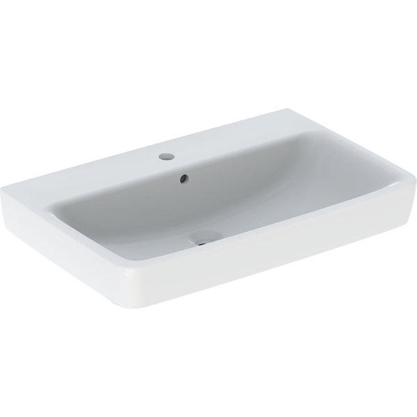 Geberit Renova Plan, washbasin, 75x48 cm, 1 tap hole, with overflow, 501690