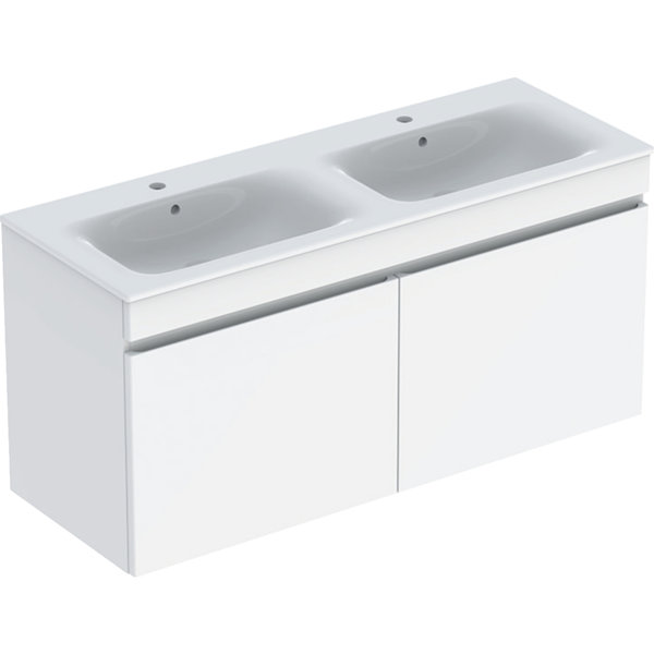 Geberit Renova Plan set with double washbasin and vanity unit, 2 drawers, 130x62,2x48cm, 501918