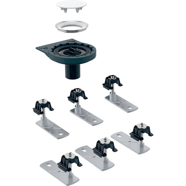 Geberit shower tray drain with 6 holes, 154.031.00.1 for shower surface Setaplano, floor penetrating installation.