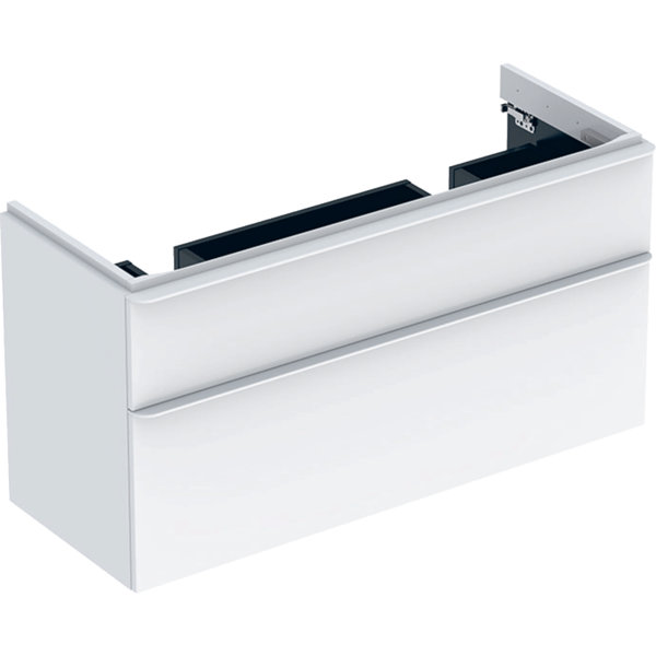 Geberit Smyle Square vanity unit for double washbasin, 500356, 1184x617x470mm, with 2 drawers