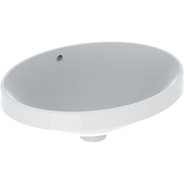 Geberit VariForm built-in washbasin oval, 500x400mm, without tap hole, with overflow