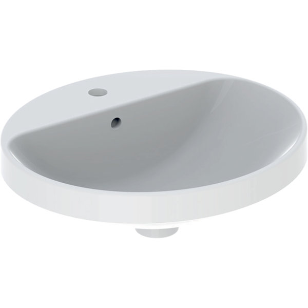 Geberit VariForm built-in washbasin oval, 500x450mm, with tap hole, with overflow