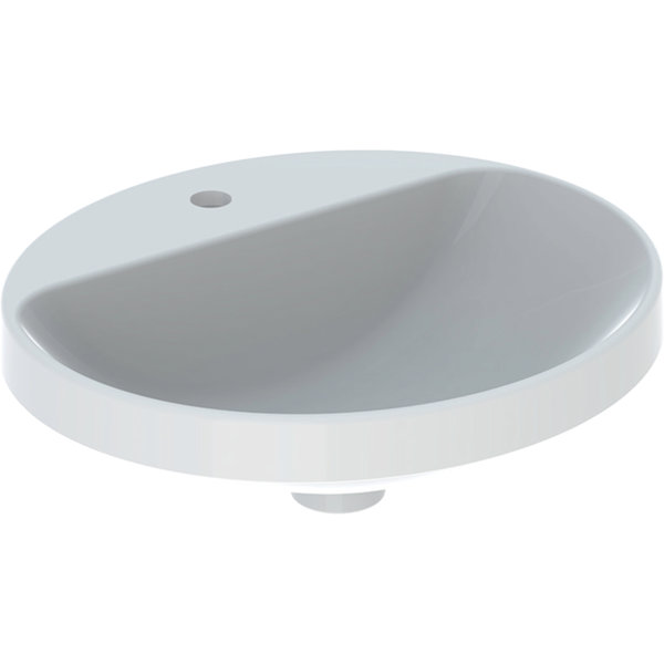 Geberit VariForm built-in washbasin oval, 500x450mm, with tap hole, without overflow