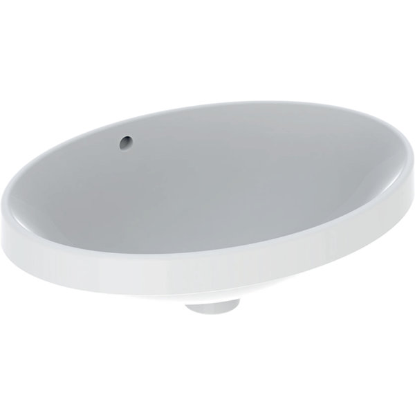 Geberit VariForm built-in washbasin oval, 550x400mm, without tap hole, with overflow