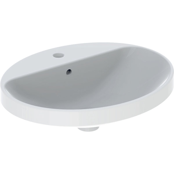 Geberit VariForm built-in washbasin oval, 550x450mm, with tap hole, with overflow