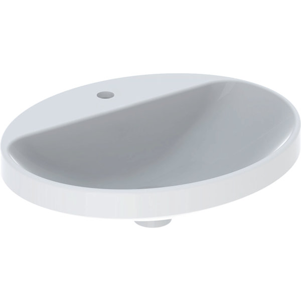 Geberit VariForm built-in washbasin oval, 550x450mm, with tap hole, without overflow