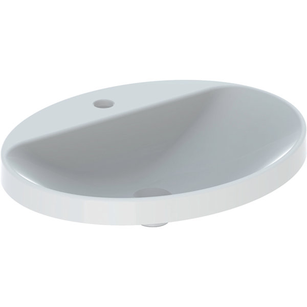 Geberit VariForm built-in washbasin oval, 600x480mm, with tap hole, without overflow