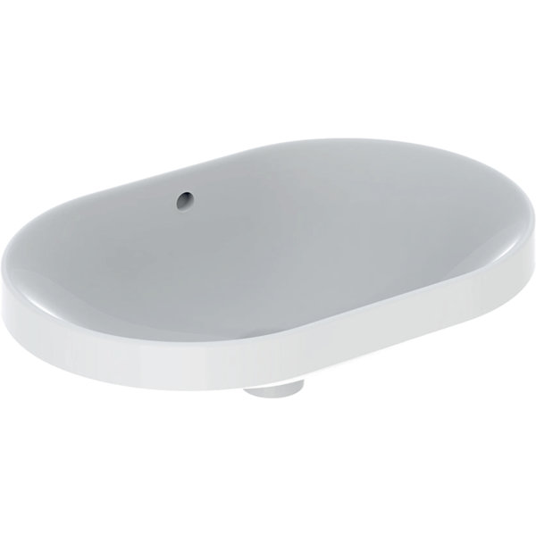 Geberit VariForm built-in washbasin elliptical, 600x400mm, without tap hole, with overflow