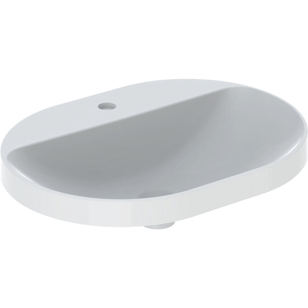 Geberit VariForm built-in washbasin elliptical, 600x450mm, with tap hole, without overflow