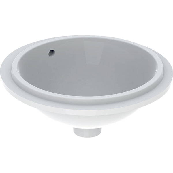 Geberit VariForm undercounter washbasin round, 330mm, without tap hole, with overflow