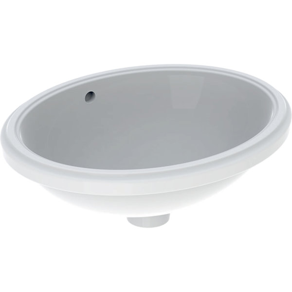 Geberit VariForm undercounter washbasin oval, 420x330mm, without tap hole, with overflow