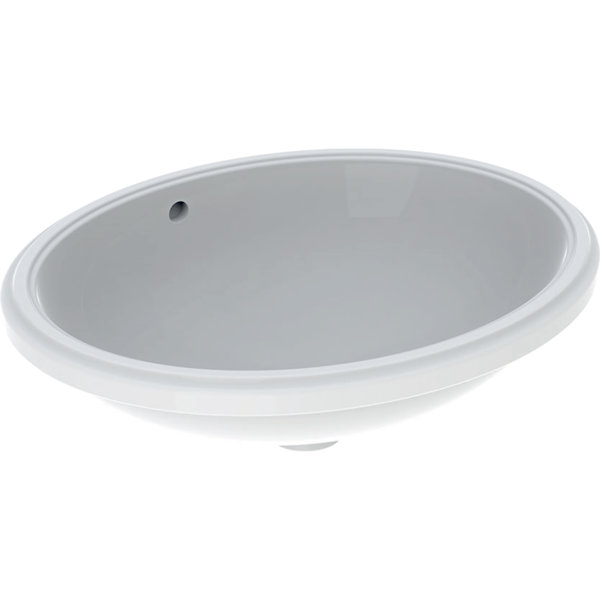 Geberit VariForm undercounter washbasin oval, 500x400mm, without tap hole, with overflow