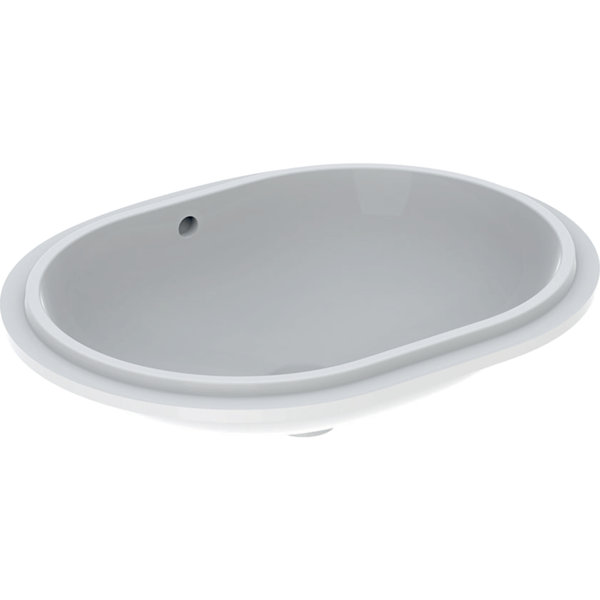 Geberit VariForm undercounter washbasin elliptical, 550x400mm, without tap hole, with overflow