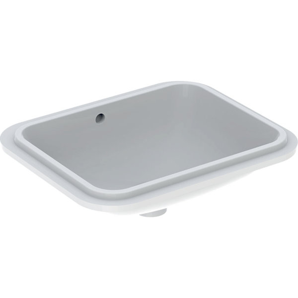 Geberit VariForm undercounter washbasin rectangular, 450x350mm, without tap hole, with overflow