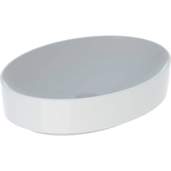 Geberit VariForm Countertop washbasin oval, 550x400mm, without tap hole, without overflow