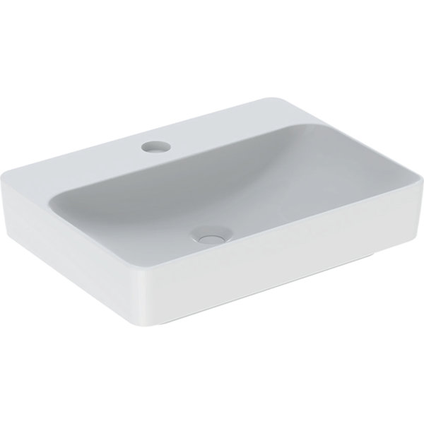 Geberit VariForm countertop washbasin rectangular, 600x450mm, with tap hole, without overflow