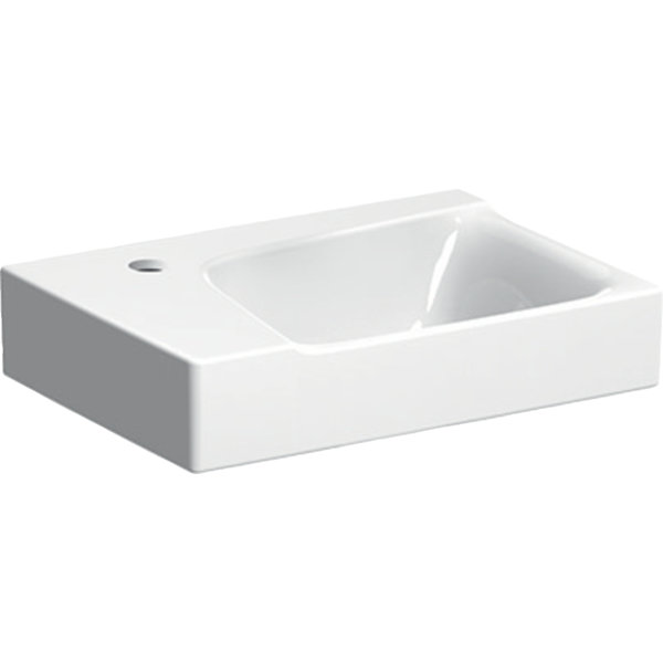 Geberit Xeno 2 handwash basin with tap hole left, without overflow, 40x28 cm white with KeraTect, 50...