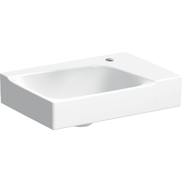 Geberit Xeno 2 handwash basin with tap hole right, without overflow, 40x28 cm white with KeraTect, 5...