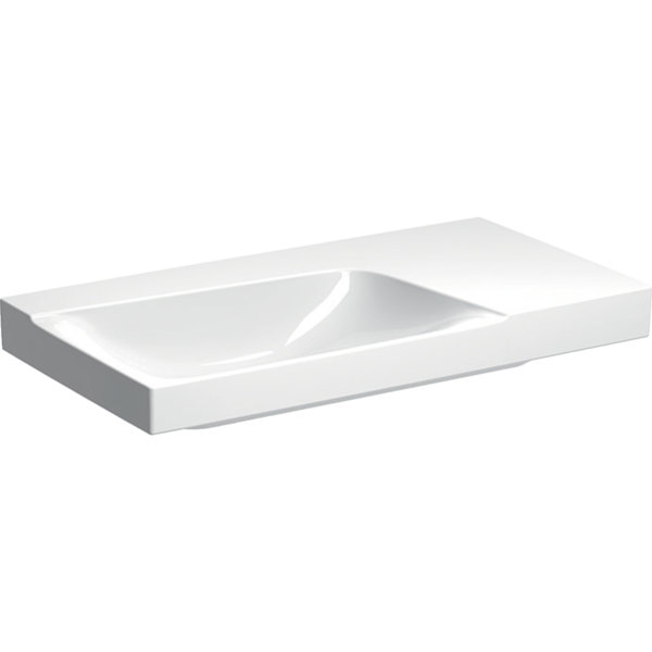 Geberit Xeno 2 washbasin, shelf space right, without tap hole, without overflow, 90x48 cm white with...