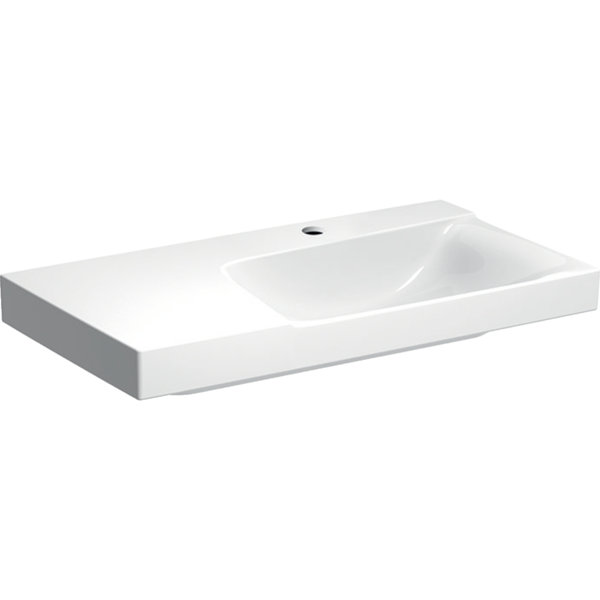 Geberit Xeno 2 washbasin, shelf space left, with tap hole, without overflow, 90x48 cm white with Ker...