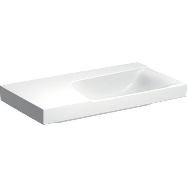 Geberit Xeno 2 washbasin, shelf space left, without tap hole, without overflow, 90x48 cm white with KeraTect, 500536011