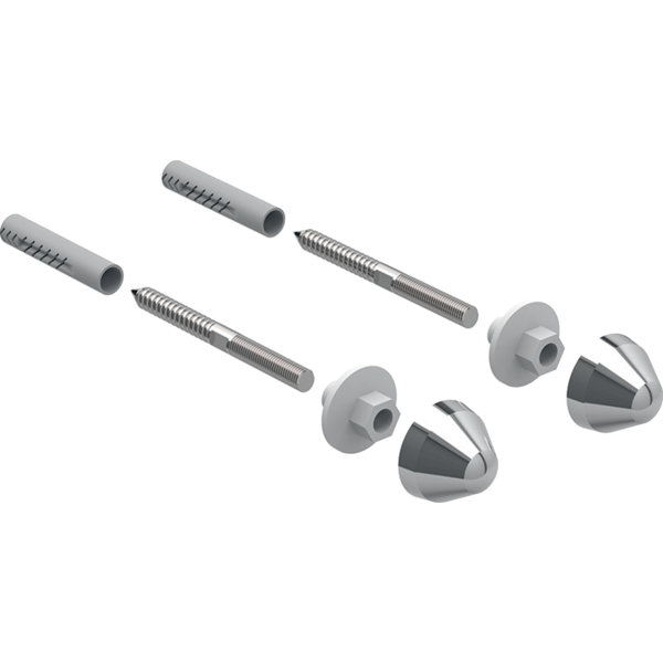 Geberit urinal fixing set with chrome-plated plastic cover caps