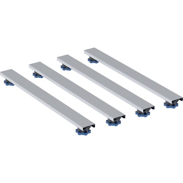 Geberit set feet and crossbars for stone resin shower tray, from 140 cm, feet height adjustable 6-12 cm