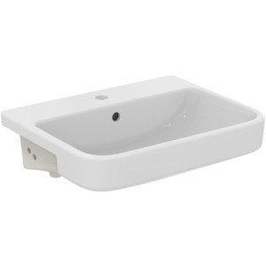 Ideal Standard i.life B semi-recessed washbasin, with overflow, 550mm, T4611