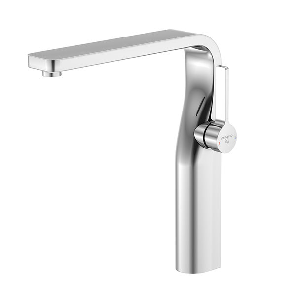 Steinberg 230 series basin mixer, side operated, high, without pop-up waste, projection 200mm, 2301720