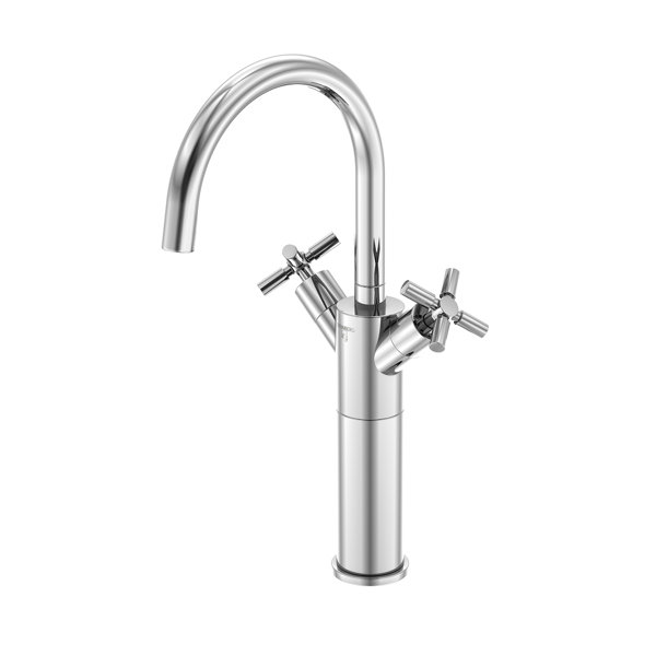 Steinberg 250 series basin mixer, high, swivel, two-handle, with drain set, projection 155mm, 2501550