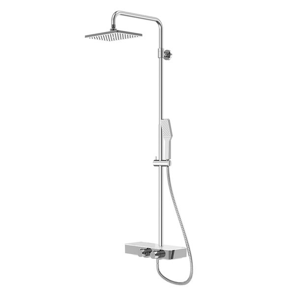 Steinberg series 390 shower system, glass shelf, thermostat, Easy Clean, rain shower, hand shower, 3...