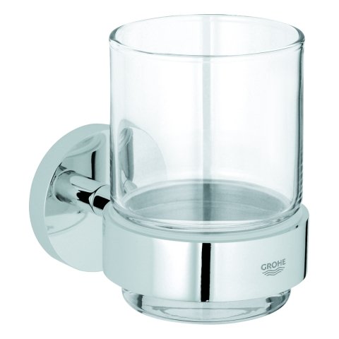 Grohe Essentials holder with crystal glass